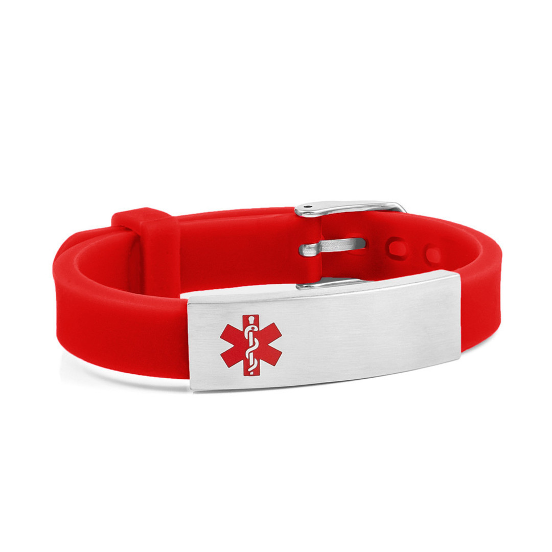 Silicone Medical Bracelet with watch band (various colours) image 1